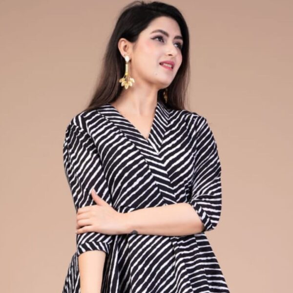 Black Hand Block Print Jaipuri Co-ord Set - Image 2