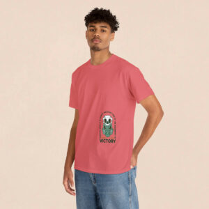 Men’s Coral Silk Empowering Victory Back Printed T-shirt