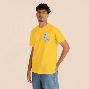 Men's Daisy Back Printed Astronaut Riding Cycling T-shirt