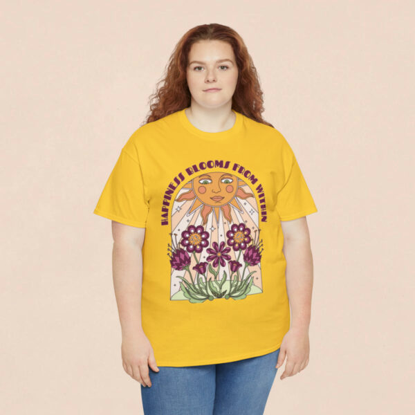 Women's Happiness Blooms Printed Cotton T-shirt - Daisy - Image 5