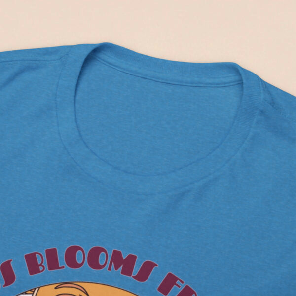 Women's Happiness Blooms Printed Cotton T-shirt - Heather Sapphire - Image 7