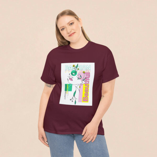 Women's Beautiful Passion Printed T-shirt - Maroon - Image 4