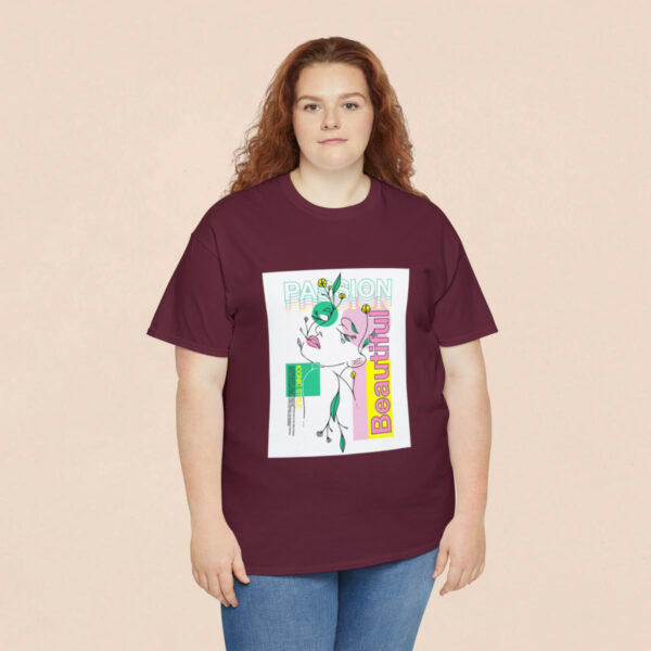 Women's Beautiful Passion Printed T-shirt - Maroon - Image 5