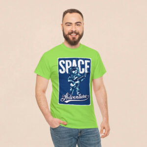 Men's Neon Green Space Adventurous Printed T-shirt