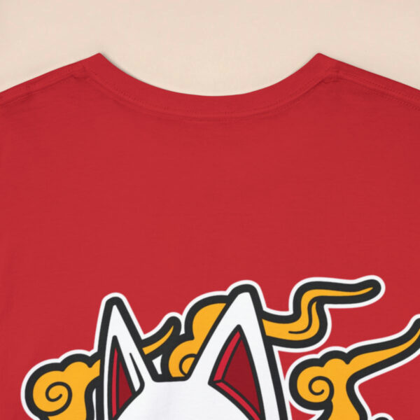 Men's Red Back Printed Kitsune Face T-shirt - Image 6