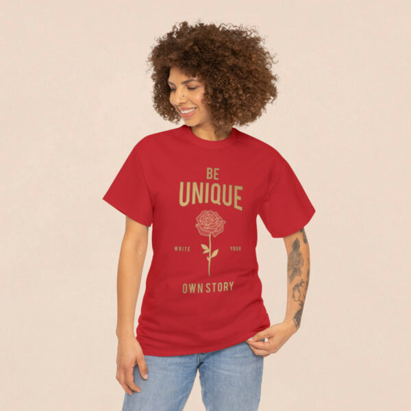 Women's Be Unique Printed T-shirt - Red - Image 4