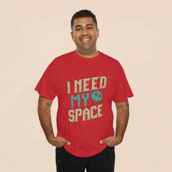 Men's Red Need My Space Printed T-shirt - Image 5