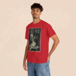 Men's Red Need More Space Printed T-shirt