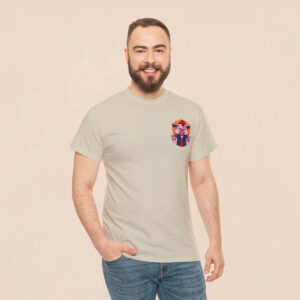 Men's Sand Cool Illustration Back Printed T-shirt
