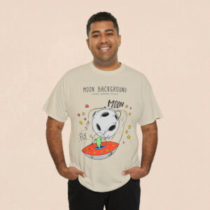 Men's Sand Moon Background Printed T-shirt