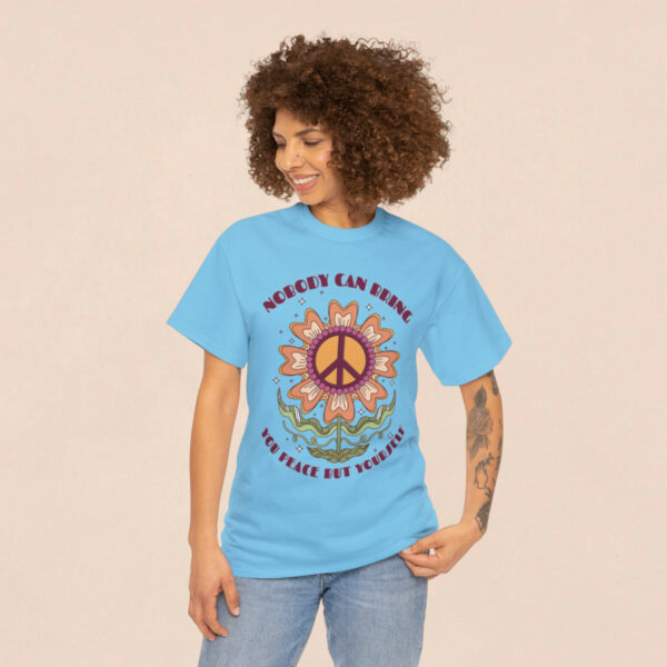 Women's Motivational Quote Printed T-shirt - Sky - Image 4