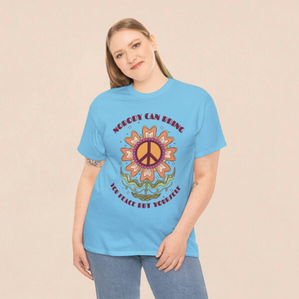 Women's Motivational Quote Printed T-shirt - Sky - Image 5