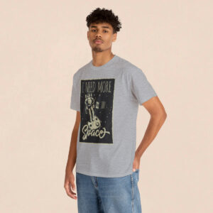 Men's Sports Grey Need More Space Printed T-shirt