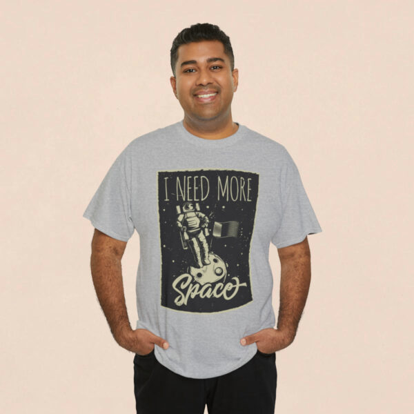 Men's Sports Grey Need More Space Printed T-shirt - Image 4