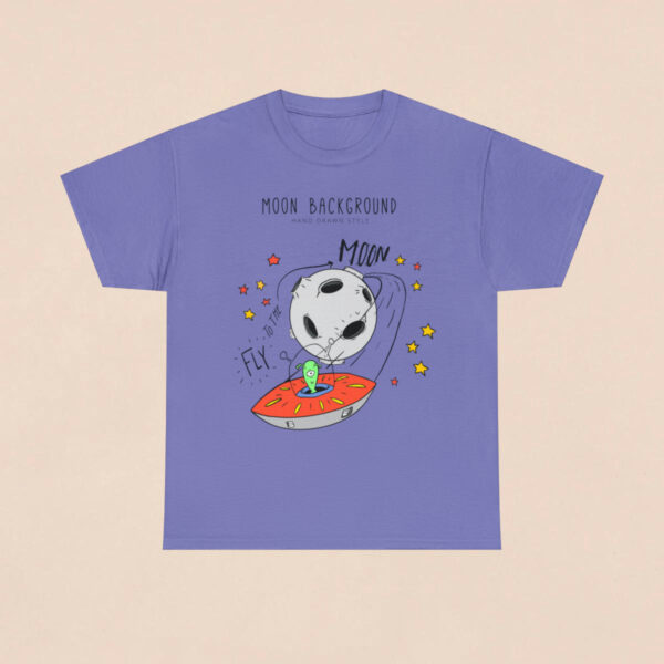 Men's Lavender Moon Background Printed T-shirt - Image 2
