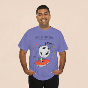 Men's Lavender Moon Background Printed T-shirt
