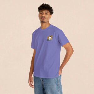 Men's Lavender Back Printed Kitsune Face T-shirt