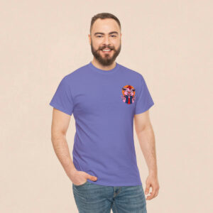 Men's Lavender Cool Illustration Back Printed T-shirt