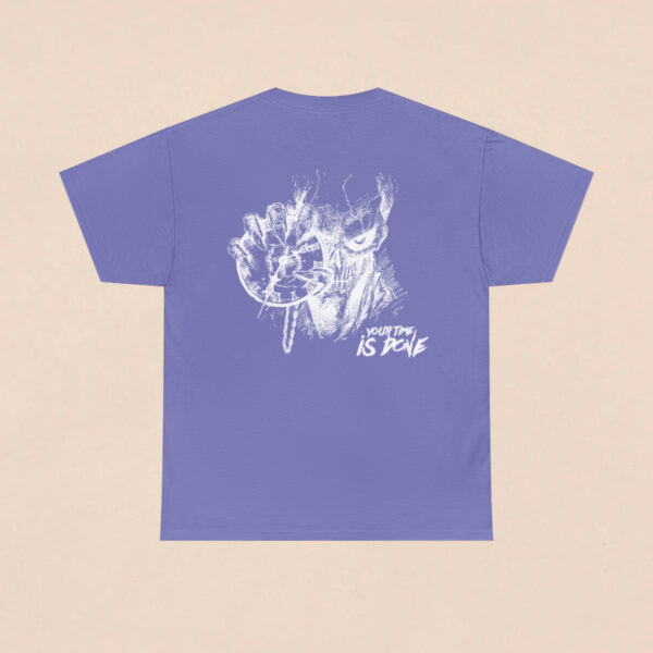 Men's Lavender Skull Time is Done Back Printed T-shirt - Image 3