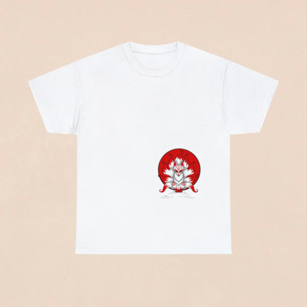 Men's White Back Printed Kitsune Mask T-shirt - Image 2