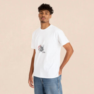 Men's White Skull Time is Done Back Printed T-shirt