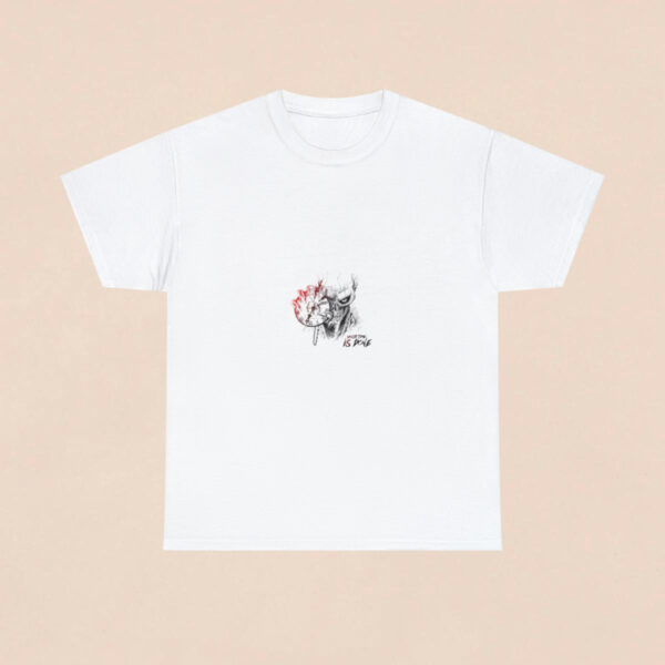 Men's White Skull Time is Done Back Printed T-shirt - Image 2