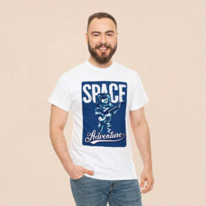 Men's White Space Adventurous Printed T-shirt