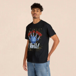 Men's Black How I Roll Printed T-shirt