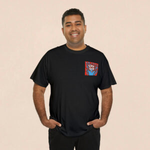 Men’s Black Back Printed Life is Good Ghost T-shirt