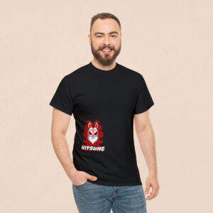 Men's Kitsune Mask Back Printed T-shirt