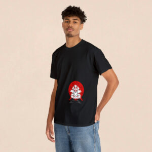 Men's Black Back Printed Kitsune Mask T-shirt