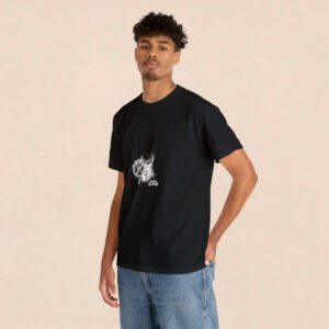 Men's Black Skull Time is Done Back Printed T-shirt