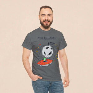 Men's Graphite Moon Background Printed T-shirt