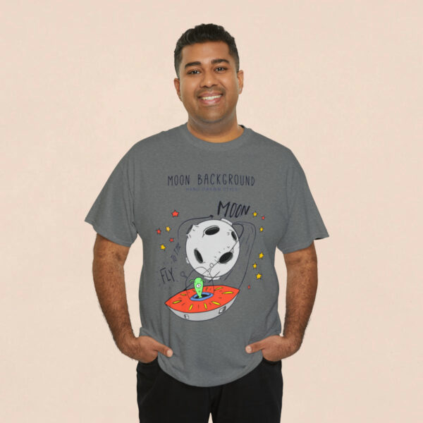 Men's Graphite Moon Background Printed T-shirt - Image 4