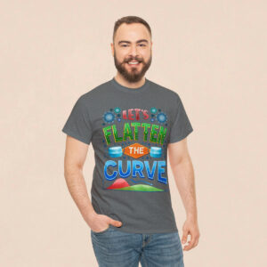 Men's Graphite Heather Flatten Curve Printed T-shirt