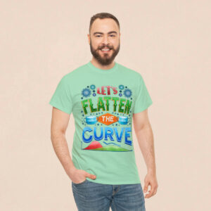 Men's Mint Green Flatten Curve Printed T-shirt