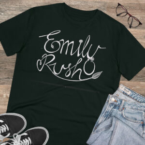 Stylish Custom Text Handwritten Print Organic T-shirt - Unisex - Black