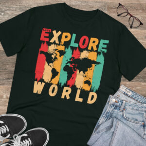 Lets Explore The World Organic T-shirt - Unisex - Black