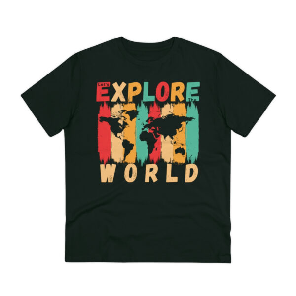 Lets Explore The World Organic T-shirt - Unisex - Black - Image 2