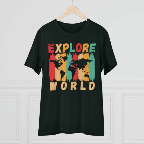 Lets Explore The World Organic T-shirt - Unisex - Black - Image 4