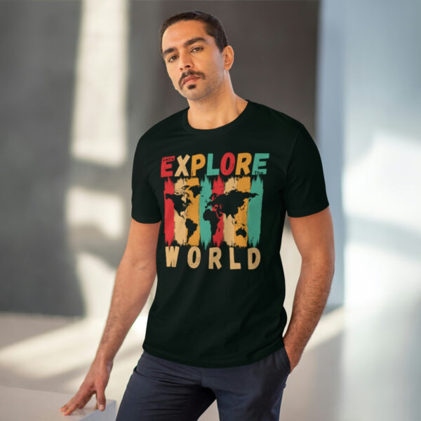 Lets Explore The World Organic T-shirt - Unisex - Black - Image 5
