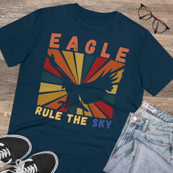 Eagle Rule The Sky Organic T-shirt - Unisex - French Navy - Image 4
