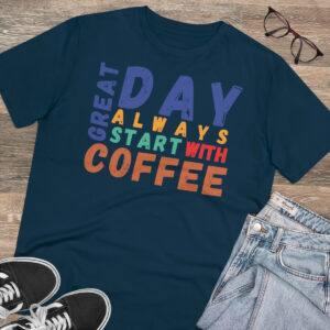 Great Coffee Organic T-shirt - Unisex - French Navy