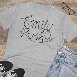 Stylish Custom Text Handwritten Print Organic T-shirt - Unisex - Grey