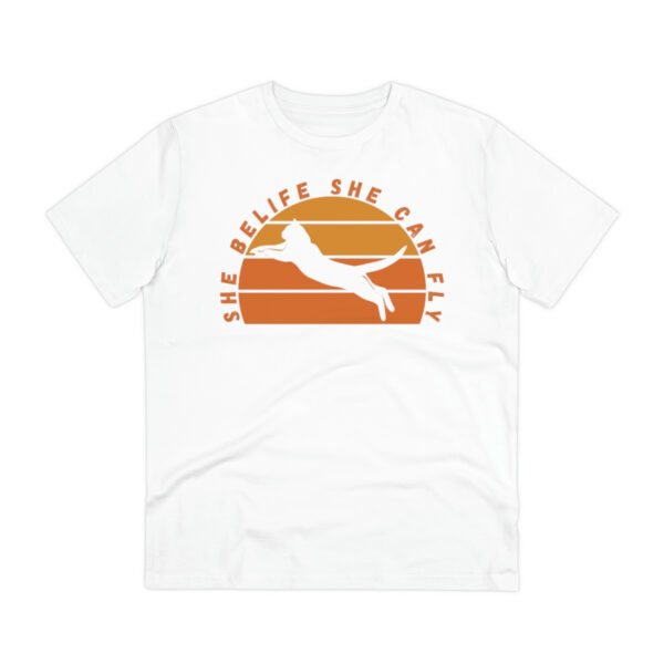 Flying Cat Organic T-shirt - Unisex - White - Image 2