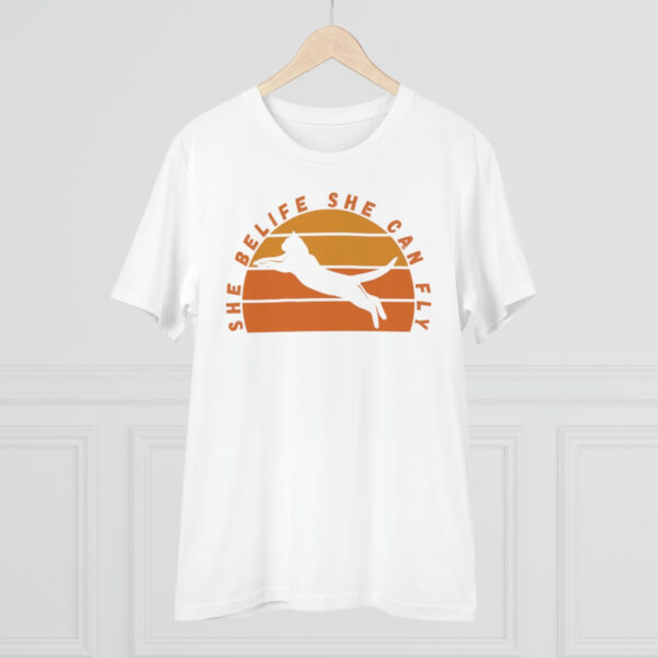 Flying Cat Organic T-shirt - Unisex - White - Image 4