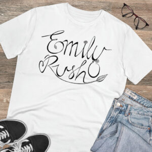 Stylish Custom Text Handwritten Print Organic T-shirt - Unisex - White