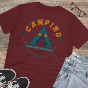Camping Organic T-shirt - Unisex - Burgundy