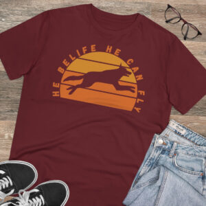 Dog Can Fly Organic T-shirt - Unisex - Burgundy