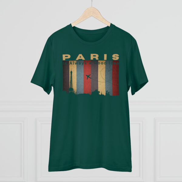 Paris City of Love Organic T-shirt - Unisex - Glazed Green - Image 4